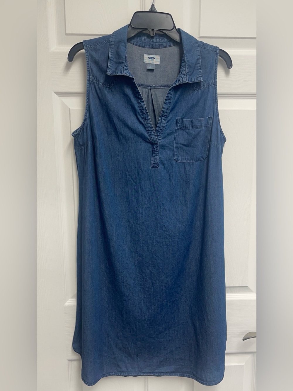 Old Navy Chambray Denim Sleeveless Shirt Dress sz L